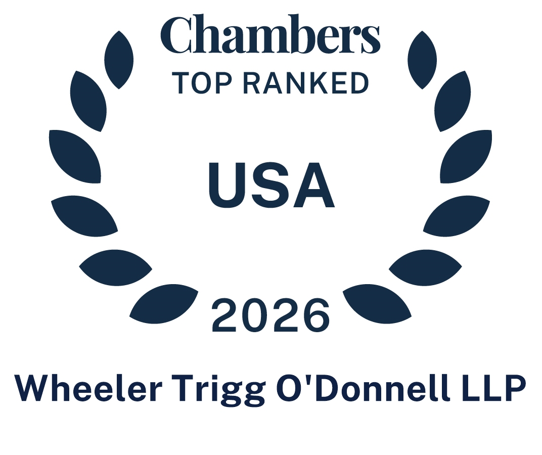 Chambers Top Ranked USA 2026 recognition badge with a navy laurel wreath surrounding the text 'USA 2026,' identifying Wheeler Trigg O'Donnell LLP as a top-ranked firm.